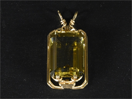 Gold Wire Wrapped 10k Citrine Pendant
