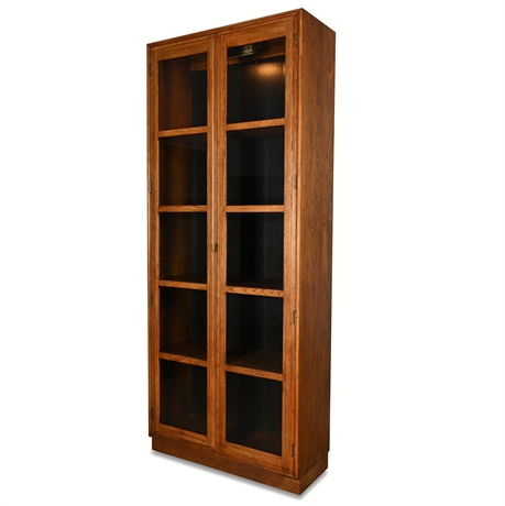 Vintage Mazor Masterpieces Lighted Display Cabinet with Beveled Glass Doors