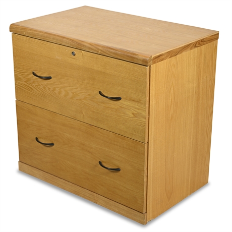 Oak Tone (2) Drawer Filing Cabinet
