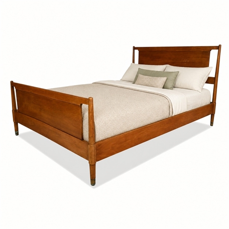 Drexel Mid-Century Walnut Full-Size Bed Frame, Model 7160
