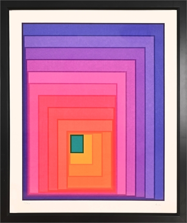 Zero Art Aara Signed Op Art Color Series Graph Print 77/120
