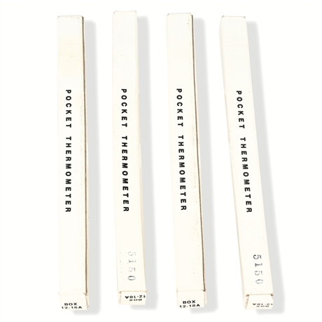 (4) Weksler Pocket Thermometers — Model 5150, 20–100°F, with Original Boxes