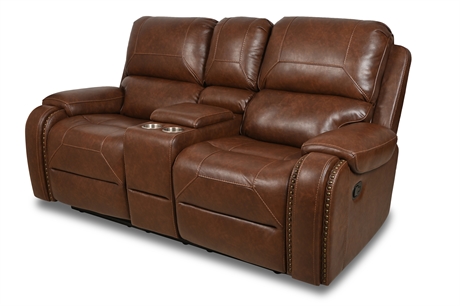 Rocking and Reclining Leather Loveseat