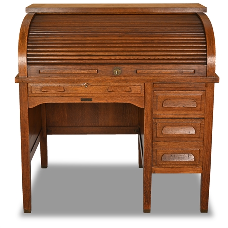 Antique Oak Roll Top Desk by Rucker-Fuller Desk