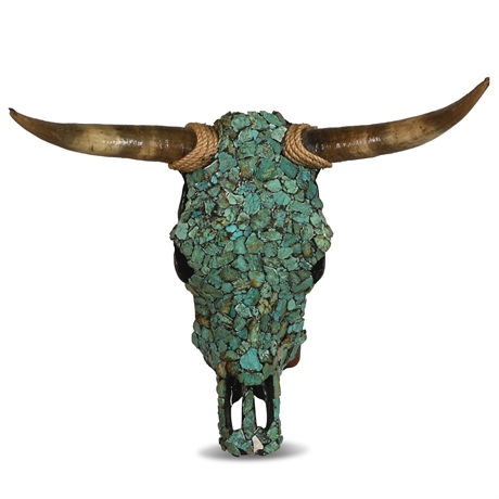 Turquoise Mounted Cow Skull
