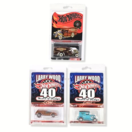 Hot Wheels RLC Larry Wood 3-Car Set – 40th Anniv & Holiday Delivery