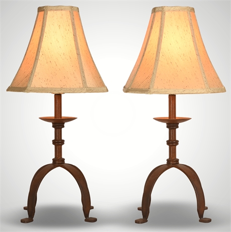 Pair Iron Table Lamps