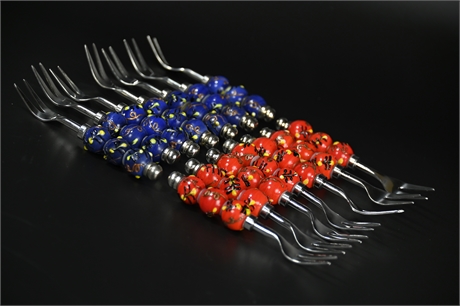 Blown Glass Hors d'oeuvre Forks