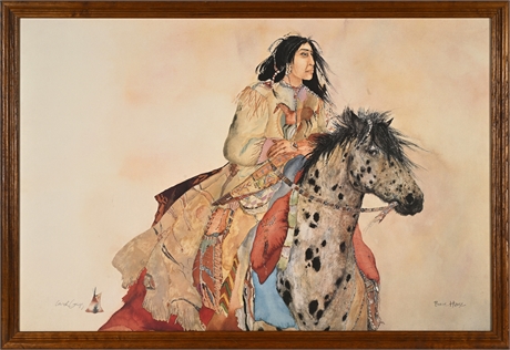 Carol Grigg Print Brave Horse — Native American Rider on Appaloosa