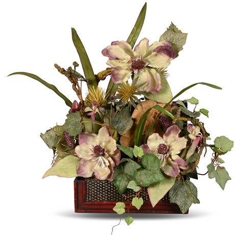 Faux Clematis Floral Centerpiece