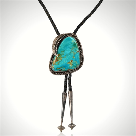 Vintage Navajo Sterling Royston Turquoise Bolo Tie – 1970s