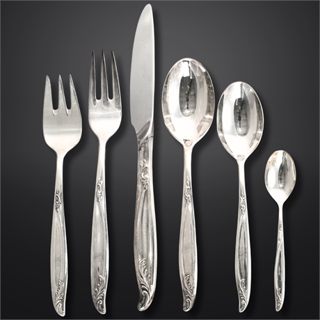 Holmes & Edwards Deep Silver “Woodsong” Flatware Set (73pcs) w/ Box & Docs