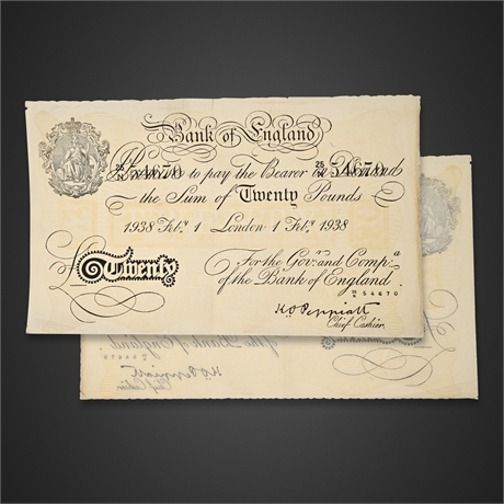 Operation Bernhard WWII Forged £20 Bank of England Note, 1938, Prefix 25/N