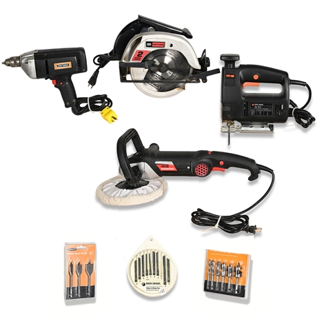 Craftsman Saw & Drill + B&D Jigsaw Lot w/ Warrior Bits