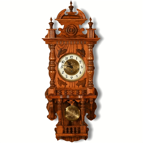 Classic German Oak Wall Clock