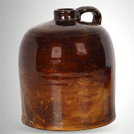 Early 20th C. Southern Alkaline-Glazed Stoneware Jug, 9"