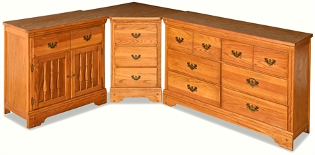 Oak Corner Storage Cabinets