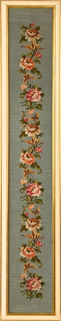 Huge 58" Floral Needlepoint