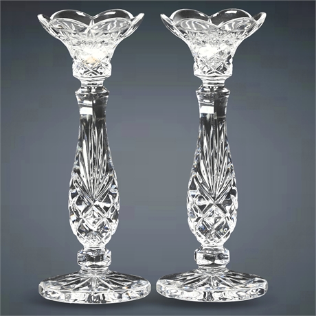 Noritake Hampton Hall 9" Lead Crystal Candle Holders