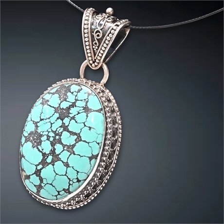 Sterling & Fashion Turquoise Pendant