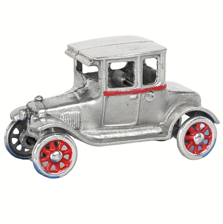 Cast Aluminum Coupe Toy Car – Later Reproduction in 1920s Style, 6.25"