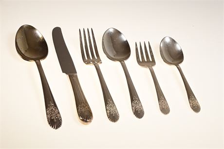 1935 Rogers Silver Mist Marigold 25 Pieces