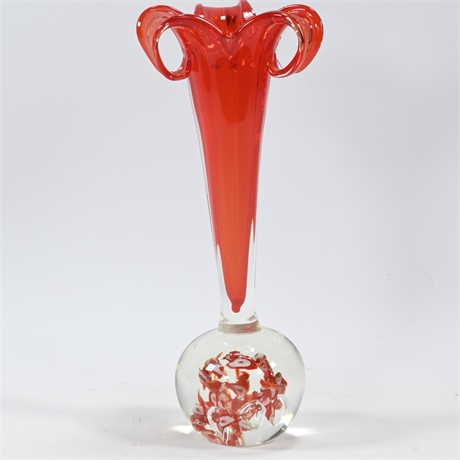 Red Paper Weight Lily Vase