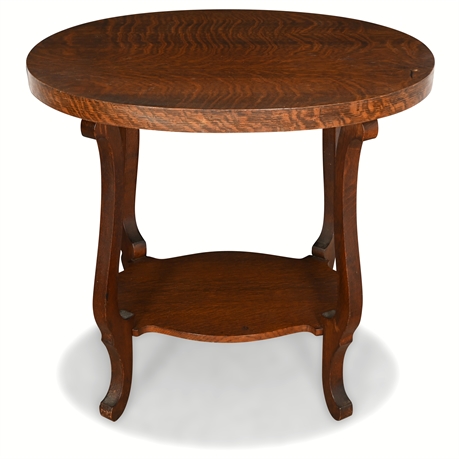 Antique Tiger Oak Parlor Table