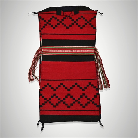 Navajo Hand-Woven Wool Biil (Woman's Dress), Red & Black, Butler's Gallup Tag