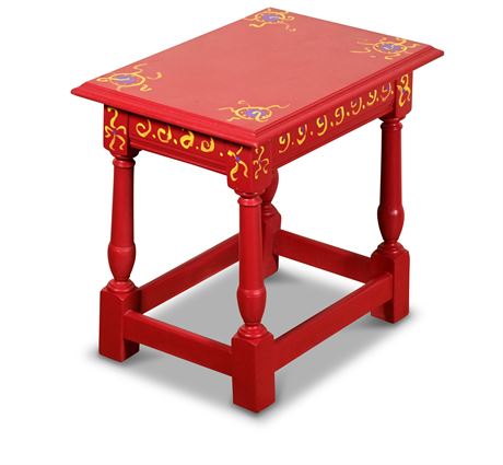 Whimsical Hand Painted Side Table