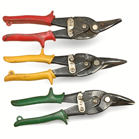 Set of 3 Aviation Snips – M1, M2, M3 – Red, Yellow, Green Handles