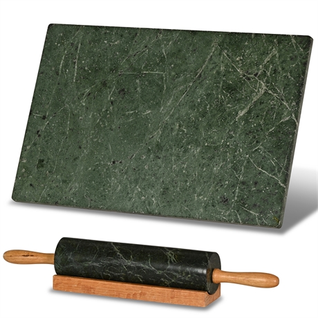 Marble Tray and Rolling Pin