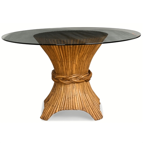 Classic Mid-Century Modernist Regency 'Wheat Sheaf' Bamboo Table by McGuire