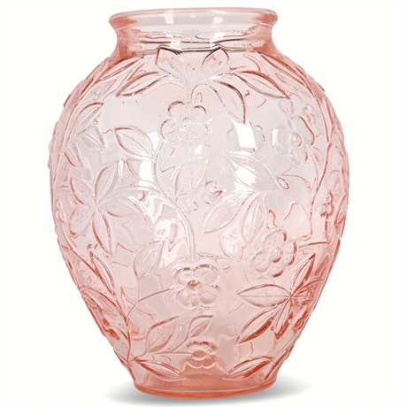 12" Pink Depression Glass Vase