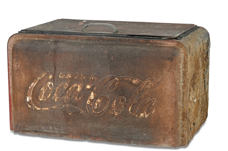 Old Rusty Coca Cola Counter Cooler