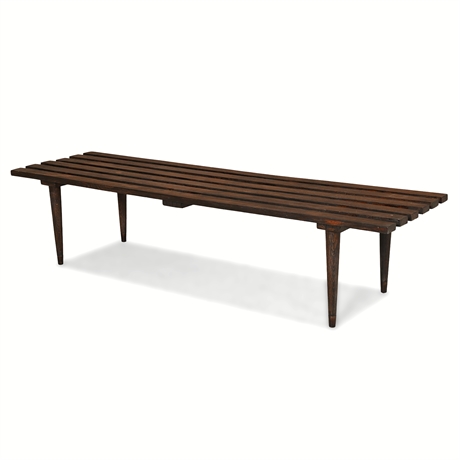 Mid-Century Slat Bench / Coffee Table — Made in Yugoslavia, c.1950s