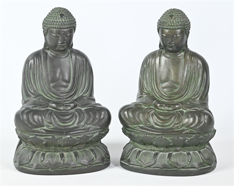 Pair Bronze Buddha Sculptures