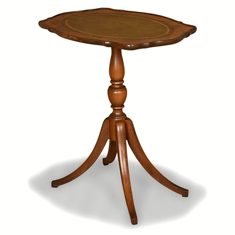 Johan Tapp Solid Mahogany Leather-Top Pie-Crust Tripod Table