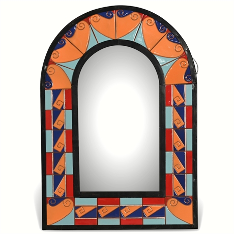 Robert Camacho Arched Mirror — Vibrant Ceramic Tile Frame, 2005