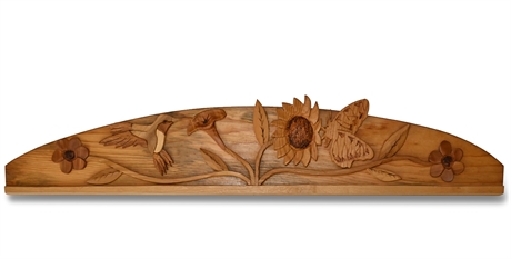 Hummingbird Carved Wall Plaque by Martinez Woods