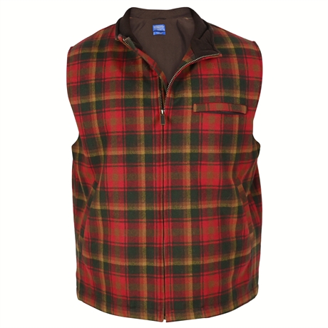 Pendleton Plaid Wool Vest, XL, 3M Thinsulate Lining