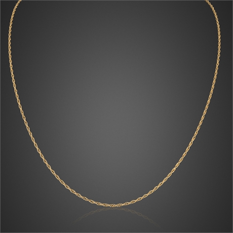 14K Yellow Gold Solid Rope Chain Necklace — 18", 1.9g