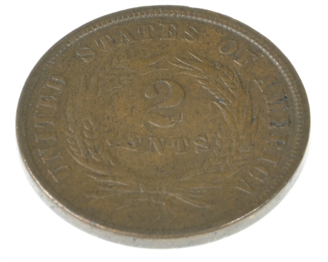1864 2 Cent Piece, Small Motto