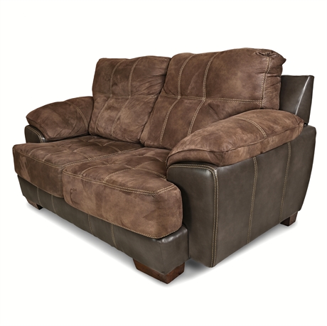 Microfiber & Faux Leather Loveseat — Jackson Furniture, Made in USA