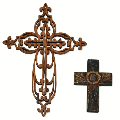 (2) Handcrafted Crosses