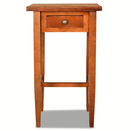 Solid Wood Side Table with Drawer