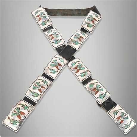 Tommy Singer Peyote Bird Sterling Silver Concho Belt