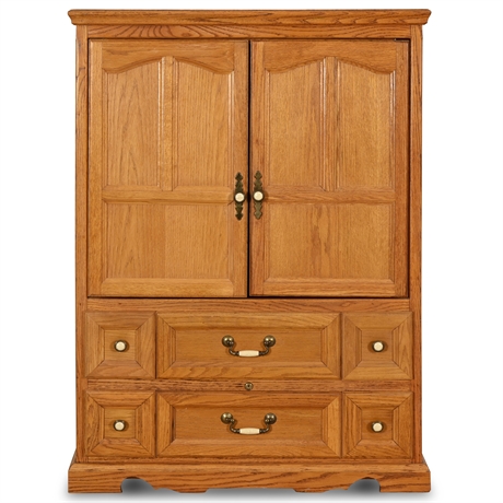 Vintage Oak Storage Armoire