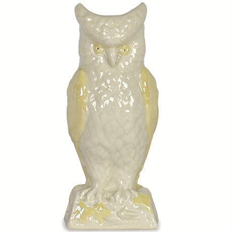 Irish Belleek Wise Owl Porcelain Vase