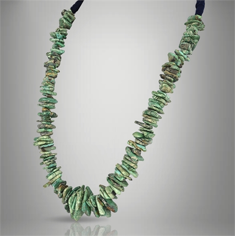 1960s–70s Navajo Cerrillos Turquoise Heishi Necklace & Earrings Set – 320g